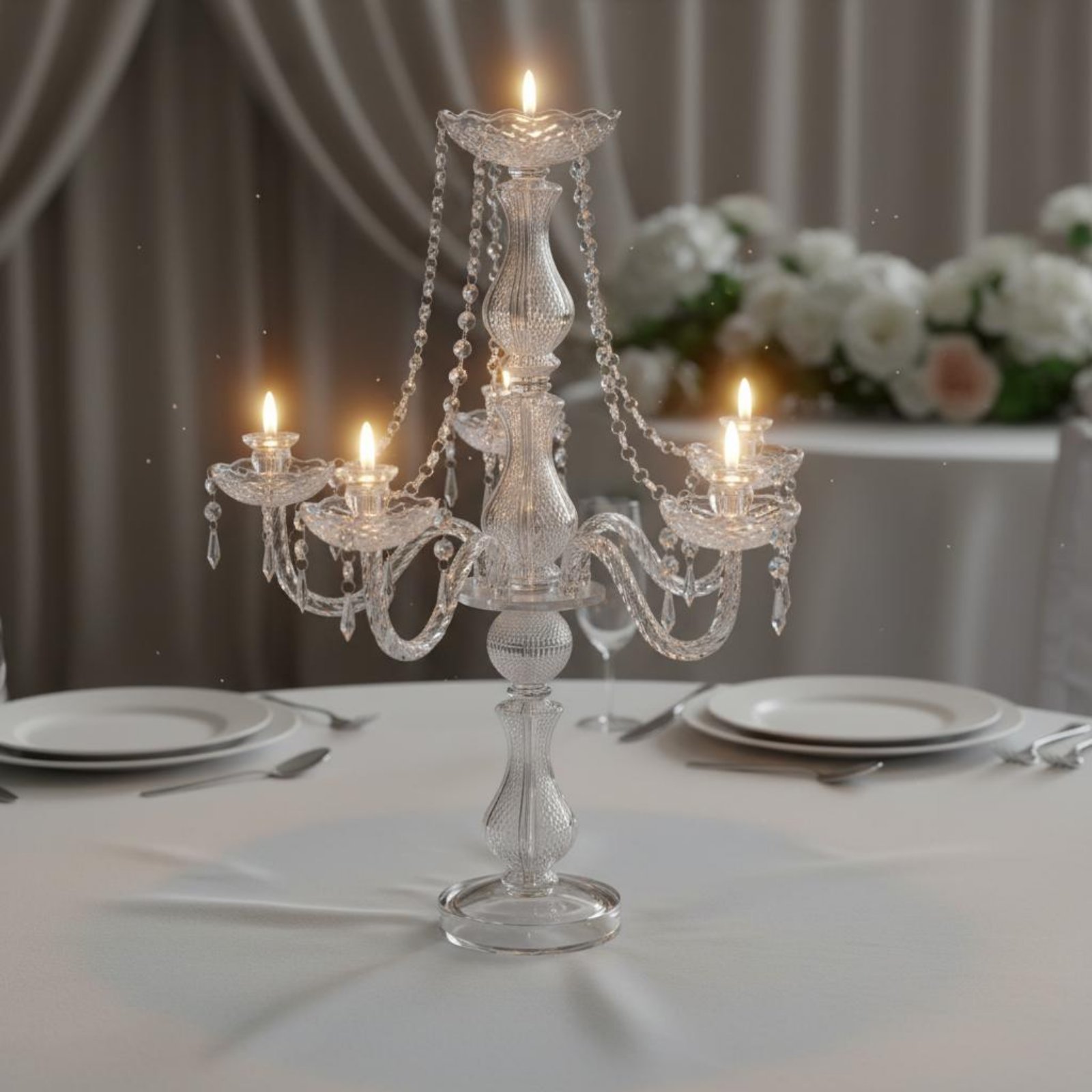 Candle Quotes - Candelabro de Cristal Elegante para Bodas,