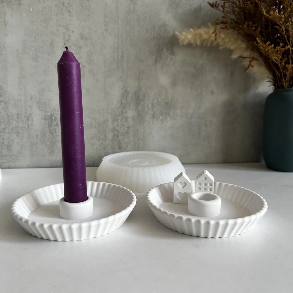 Candle Quotes - Portavelas redondo a rayas, moldes de