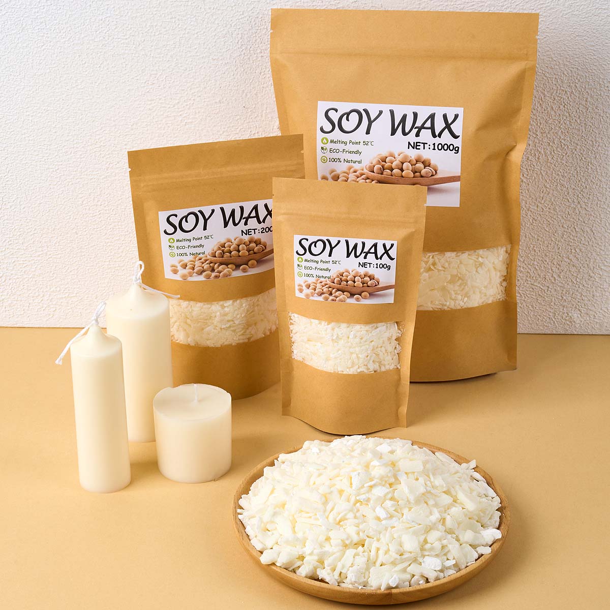 Cera de soja blanca pura de 1  - Candle Supplies Shop reseña y precio